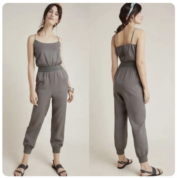 Anthropologie Pants - Anthropologie Nisa Olive Jogger sleeveless jumpsuit